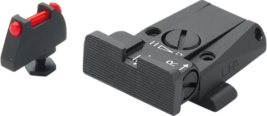 LPA SPR36GL7F Adjustable Sight Set For Glock With Fiber Optic Front