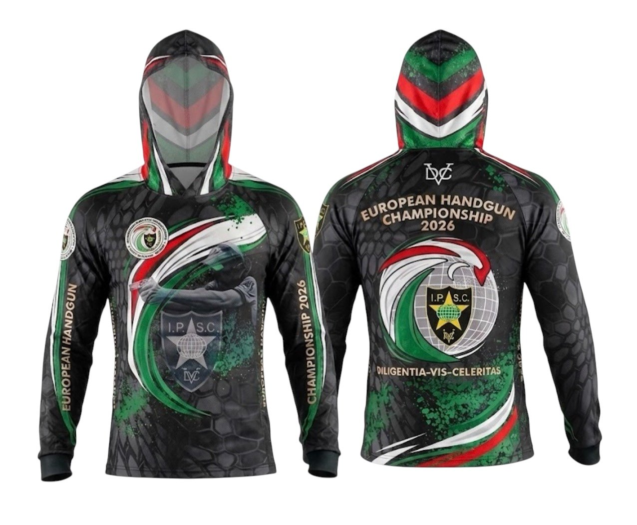 2026 European Handgun Championship Long Sleeve Hooded Shirt