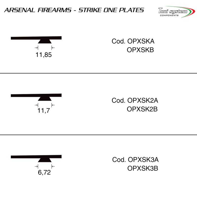 Red dot base plate, dovetail 6,72mm (type A) for Strike One
