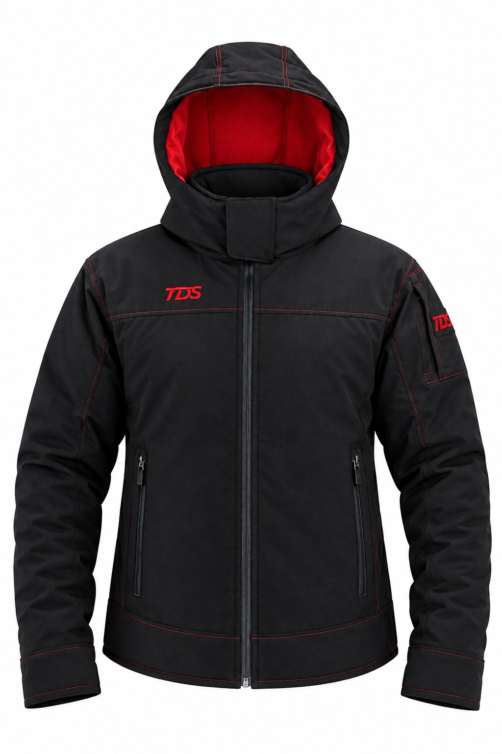 TDS Wear All-Weather Jacket 2-in-1 – front view, hood down