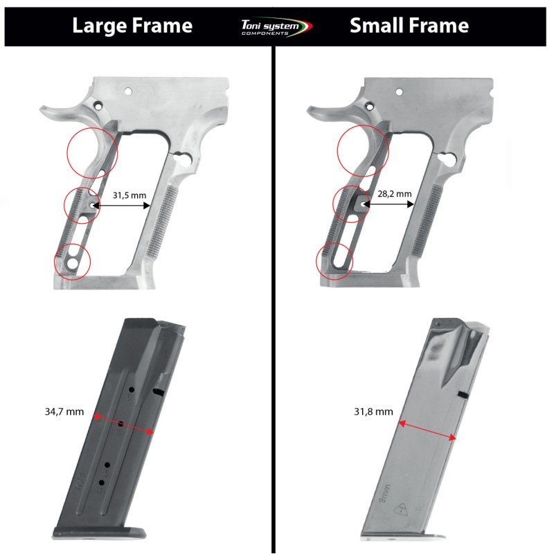 X3D long grips - small frame for Tanfoglio